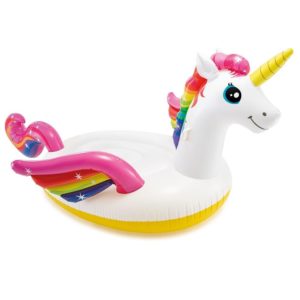 Egoes 57561 Inflatable Kid Adult Swimming Pool Ride On Colorful Unicorn Float.jpg